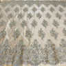 Beaded Corded Lace Fabric With Scallops