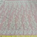 Beaded Lace Fabric on Polyester Net Mesh 54"