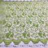 1 Yard - Beaded & Corded Bridal Fabric Lace Embroidered on 100% Polyester Net Mesh - Ivory - 54"