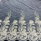 Beaded Corded Lace Fabric