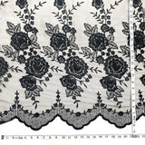 1 Yard Beaded Lace Fabric Embroidered on 100% Polyester Net Mesh | Lace USA - 30146W-BP - Fuchsia - 52" Wide