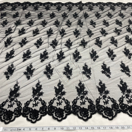 Beaded Corded Lace Fabric 53" Wide