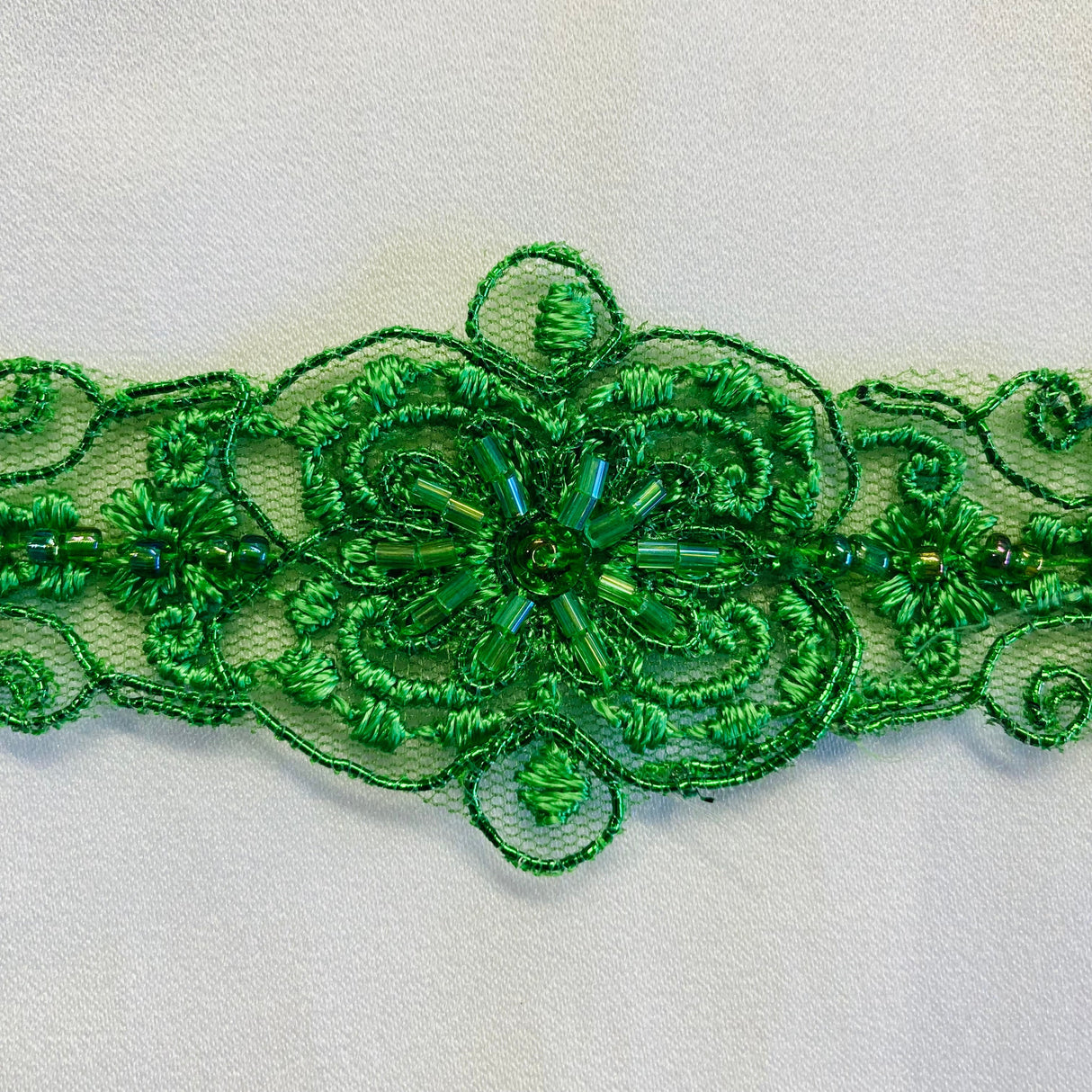 Beaded Corded Lace Trimming 2" Wide