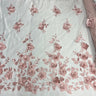 1 Yard - 3D Floral Lace Fabric Embroidered on 100% Polyester Soft Tulle Net Mesh