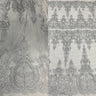 1 Yard Elegant Corded Bridal Lace Embroidered on Soft Polyester Net Mesh Fabric