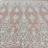 Beaded Sequined Lace Fabric 100% Polyester Net Mesh