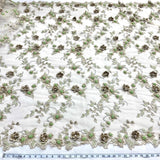 Beaded 3D Floral Lace Fabric