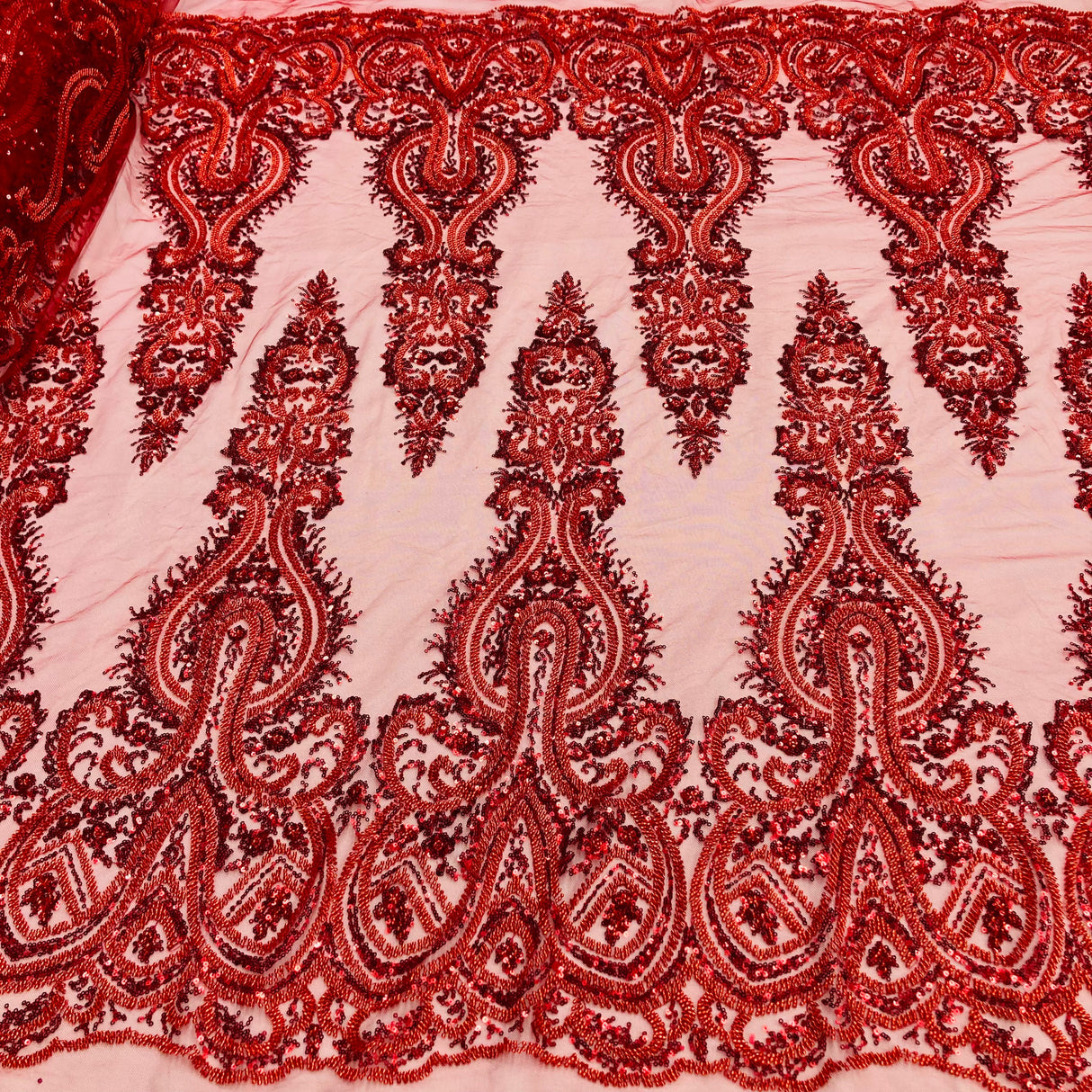 Beaded Embroidered Lace Mesh