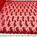 Corded Bridal Lace Fabric - Embroidered Polyester Net Mesh, 54" Width (1 Yard)