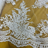 Beaded Corded Bridal Lace Fabric 50" Wide