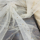 Glitter Mesh Fabric with Scattered Rhinestones