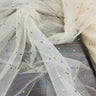 Glitter Mesh Fabric with Scattered Rhinestones