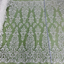 Beaded Embroidered Lace Mesh Off White