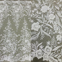 Beaded Lace Fabric on Polyester Net Mesh