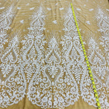 Beaded Lace Fabric Embroidered on Polyester Net Mesh