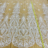 Beaded Lace Fabric Embroidered on Polyester Net Mesh