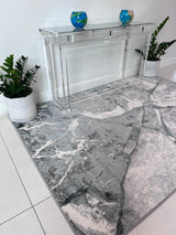 Tess 911 Gray Polyester Area Rug - Gray, TES911 Gray (5' 3" X 7' 4")