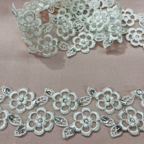 Beaded Corded Lace Trim