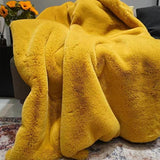 Soft Cozy Faux Fur Blanket - Honey Gold Faux Fur Fabric, 50" X 60" (1 Piece)