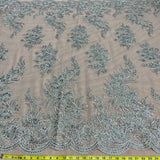 Beaded Corded Bridal Lace Fabric