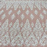 1 Yard Beaded & Sequined Lace Fabric Embroidered on 100% Polyester Net Mesh