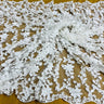 Beaded 3D Floral Lace Fabric Off White 44"