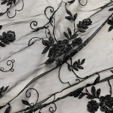 Beaded Lace Fabric Embroidered Mesh