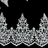 Polyester Net Mesh Corded Lace Trim 6" Wide