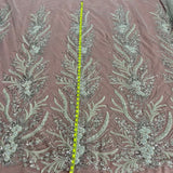 Beaded Embroidered Lace Fabric