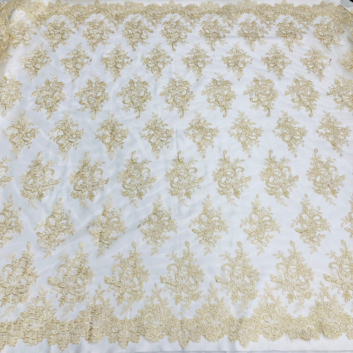 Polyester Corded Bridal Lace Fabric 54" Wide