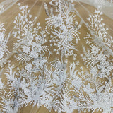 Beaded Lace Fabric Embroidered on 100% Polyester Net Mesh – Lace USA