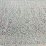 Beaded Embroidered Lace Fabric