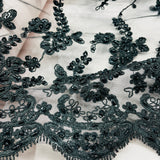 Beaded Corded Lace Mesh