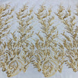 Beaded Lace Fabric on Polyester Net Mesh