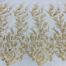 Beaded Lace Fabric on Polyester Net Mesh