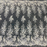 Beaded Lace Fabric Embroidered on 100% Polyester Net Mesh – Lace USA