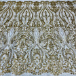 Beaded Lace Fabric on Polyester Net Mesh