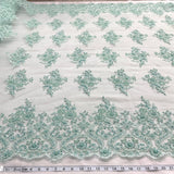 Beaded Corded Bridal Lace Sage