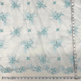 1 Yard Silver Beaded Lace Fabric Embroidered on Polyester Net Mesh for Wedding and Evening Gowns – 52"