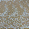 1 Yard Corded Bridal Lace Fabric Embroidered on Polyester Net Mesh 54 inch Width