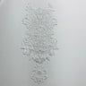 Beaded Corded Lace Medallion Applique Polyester Fabric - Gold, Ivory, White, 25" X 10.5" (1 Piece)