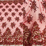 Beaded Sequined Lace Fabric on Polyester Mesh