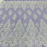 1 Yard Beaded & Sequined Lace Fabric Embroidered on 100% Polyester Net Mesh