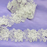 3D Floral Lace Trimming Embroidered Polyester Net Mesh 3"