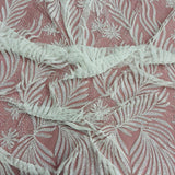 1 Yard Beaded & Corded Bridal Lace Fabric Embroidered on 100% Polyester Net Mesh