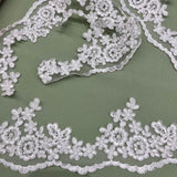 Embroidered Corded Lace Trim 4"