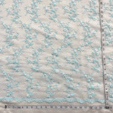 Beaded Lace Fabric on Polyester Net Mesh