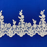 Beaded Corded Lace Trim Ivory Silver