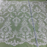 1 Yard Beaded Corded Bridal Lace Fabric Embroidered 100 Percent Polyester Net Mesh 52 inch Width