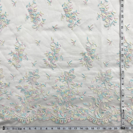 Bridal Lace Fabric Corded Embroidered 54" Wide